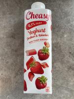 Cheasy yoghurt 0,1 % Jordbær & rabarber
